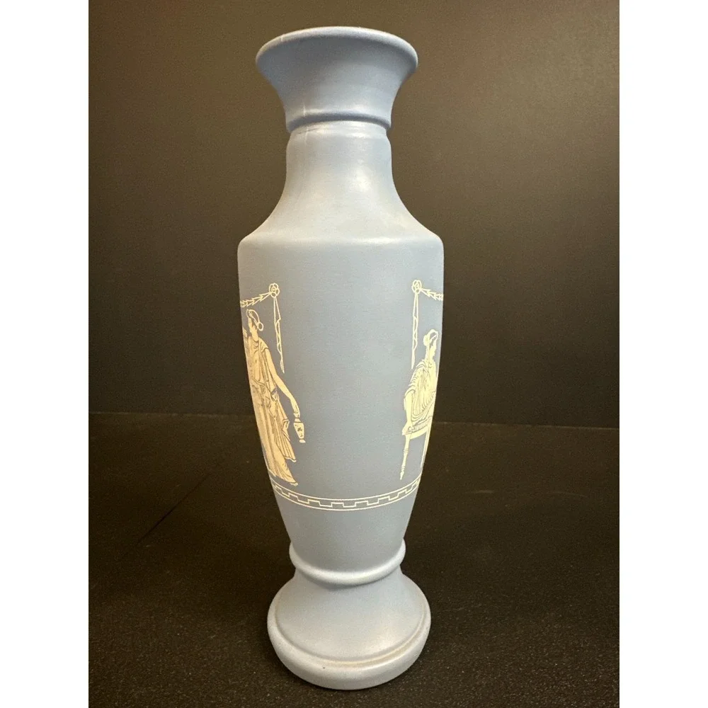 Vintage Avon Blue Jasperware Style Vase 7.5